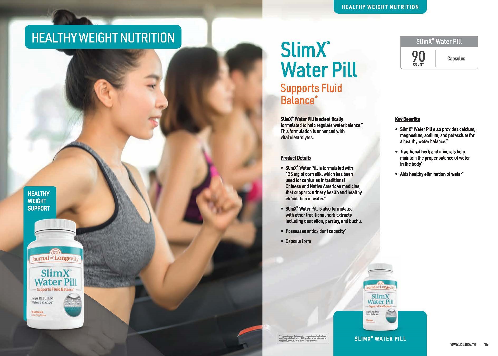 Journal of Longevity Slim X Water Pill Capsule Vitamin to Support Healthy Elimination of Water